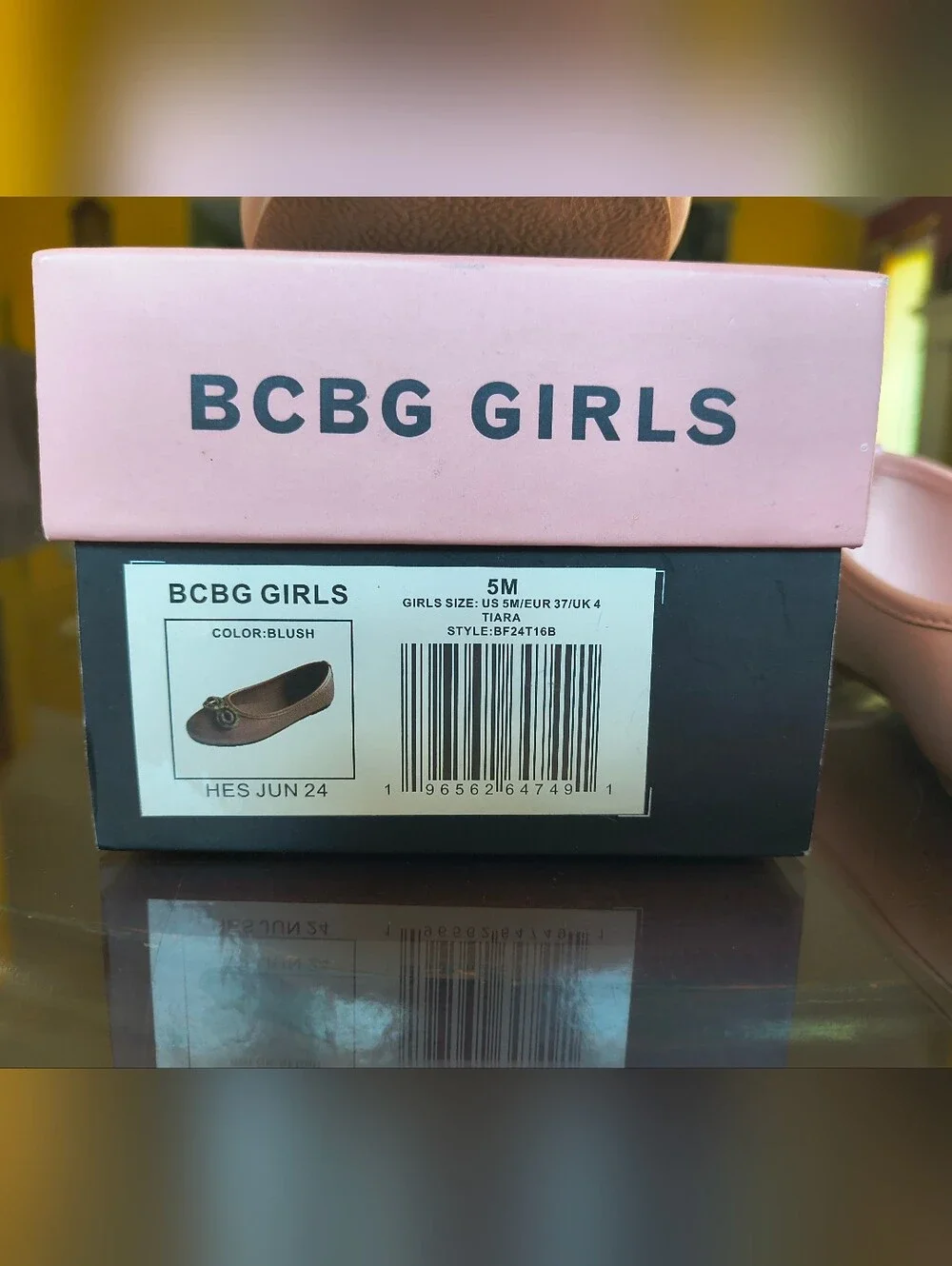 BCBG Girls Pink Flats With Crystal Bow